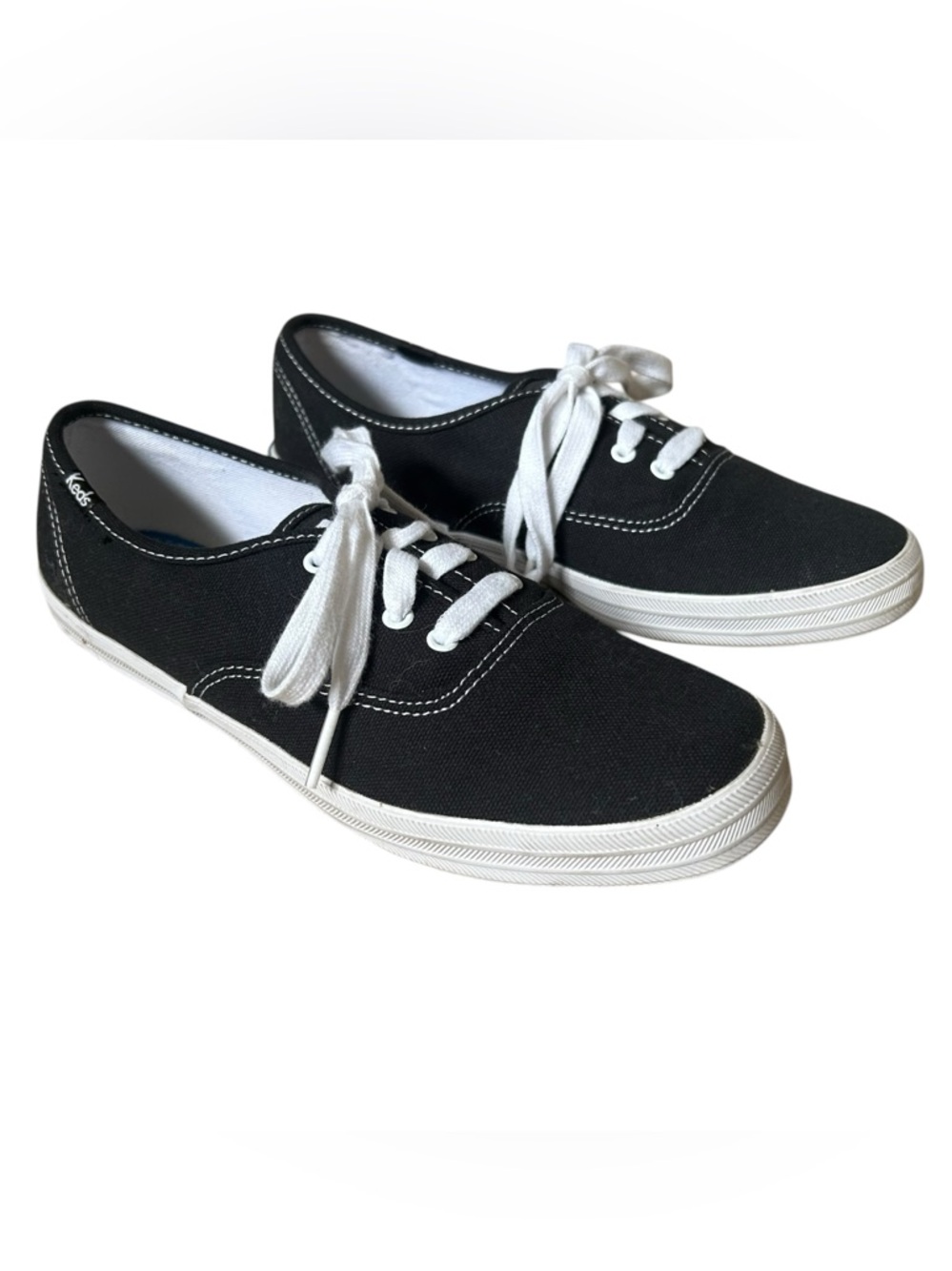 Keds Women's Champion Lace-Up - Black Canvas/White Sole Sz 7